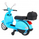Vespa elektrická koloběžka pro děti Modrá + pomocná kolečka + audio + eko kůže + EVA + pomalý start