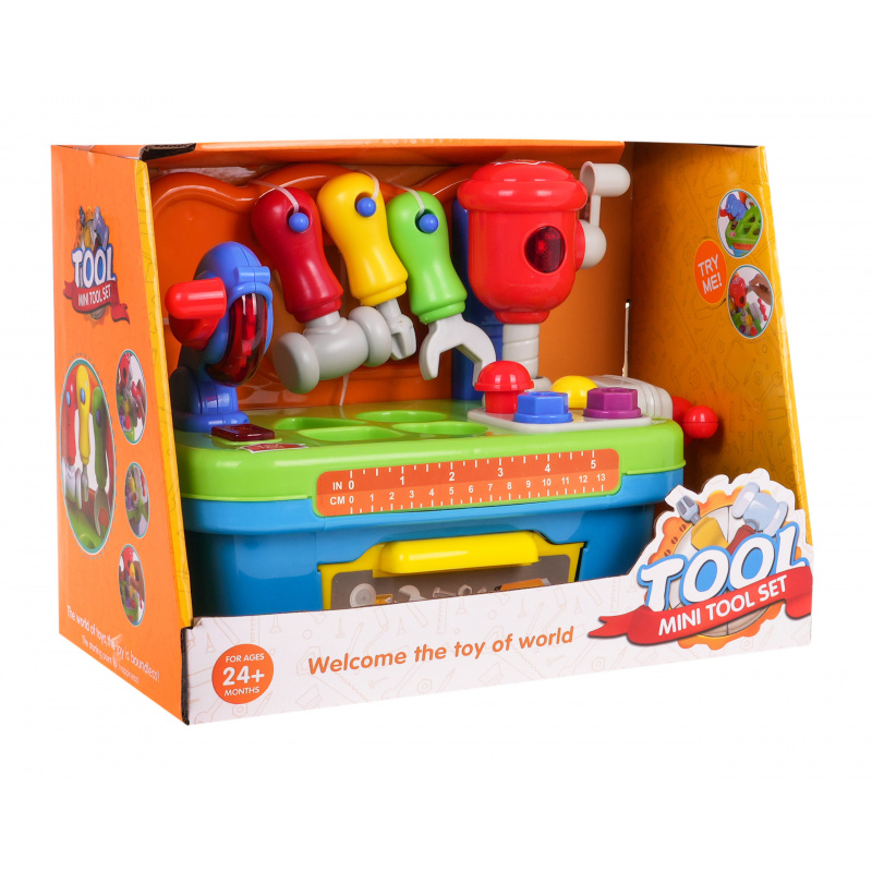 Multifunkční dětská dílna 24m+ třídička + pohyblivé nástroje + světla + zvuky + příslušenství