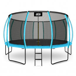 Aga SPORT EXCLUSIVE Trampolína 500 cm Světle modrá + ochranná síť + žebřík