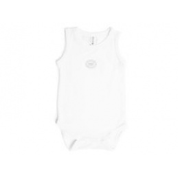 BAMBOOM Bambusové body bez rukávů 9-12m Bílé