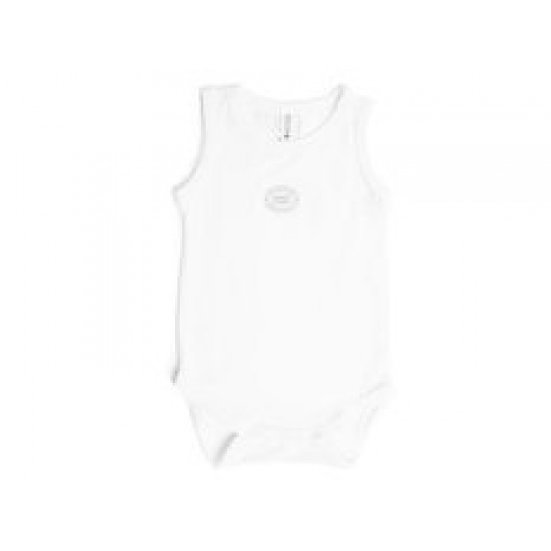 BAMBOOM Bambusové body bez rukávů 9-12m Bílé