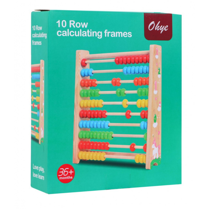 Dřevěné počítadlo pro děti 3+ Učí se počítat do 100 Barevné kuličky