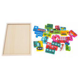 Dřevěná Sada Skládaček Puzzle Vozidla