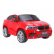 BMW X6M XXL pro 2 děti Červená + Dálkové ovládání + Eco kůže + Bezpečnostní pásy + Pomalý rozjezd + MP3 USB + LED