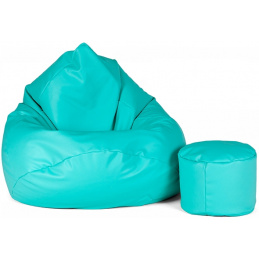 Aga Sedací vak XXXL + podnožník Tyrkysový