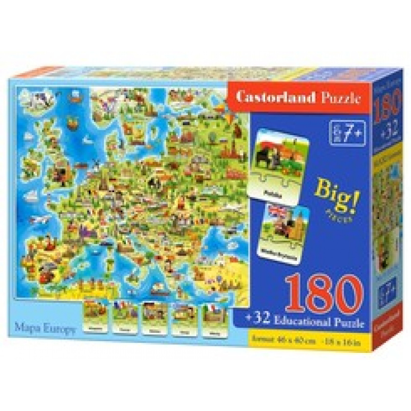 Puzzle s kvízem Mapa Evropy CA0036