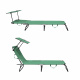 Aga 2x Zahradní polohovací lehátko se stříškou Světle zelené