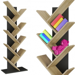 Knihovna černá/dubsonoma 152 cm