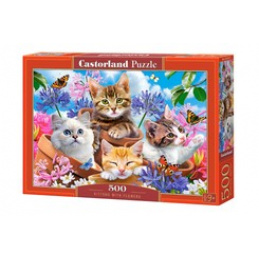 CASTORLAND Puzzle 500 dílků - Koťata s květinami