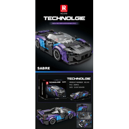 Sada Stavebnic Sportovní Auto Černo-Modré 390ks.