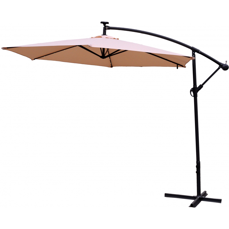 Aga Zahradní slunečník konzolový EXCLUSIV LED 300 cm Beige