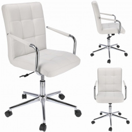 Otočná židle z ekokůže QUATRO - bílá