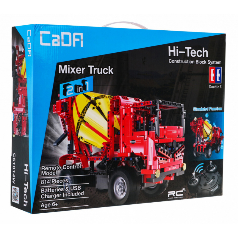 Technické podložky CaDA 814 el. Dálkově ovládaná míchačka betonu + zvedák 2v1 pro děti 6+