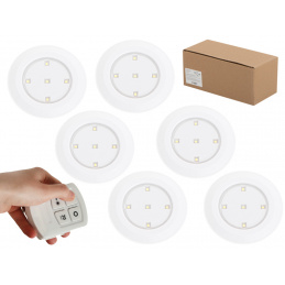 Aga LED Bezdrátové bateriové světlo 6ks. + dálkové ovládání Aga LED Bezdrátové bateriové světlo 6ks. + dálkové ovládání