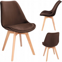 Čalouněná velurová hnědá židle BARI