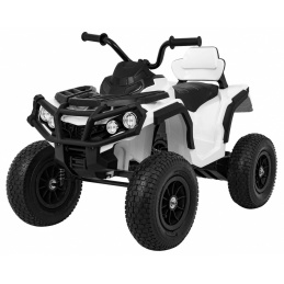 Dětská baterie ATV Air Quad White + nafukovací kola + rádio MP3 + startování zdarma