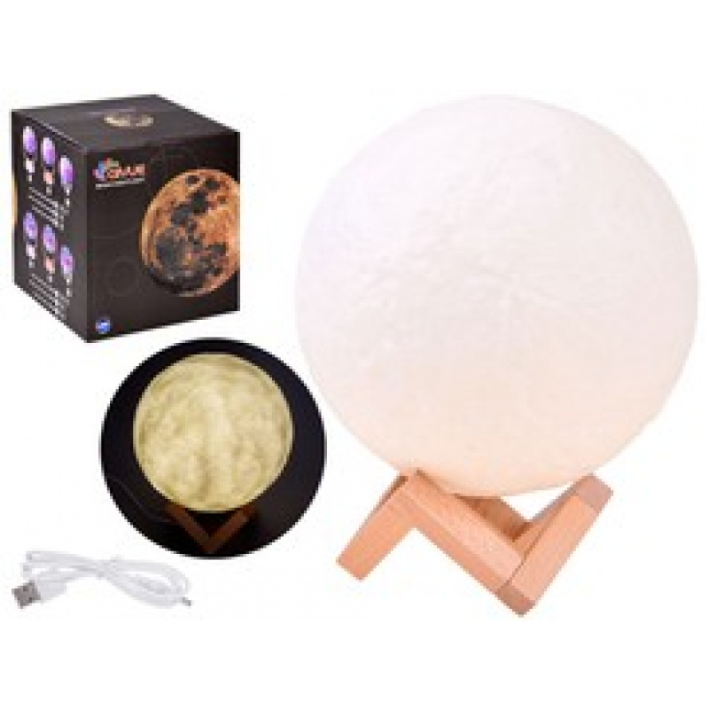 3D LED Lampička Barevný měsíc 18cm ZA3826