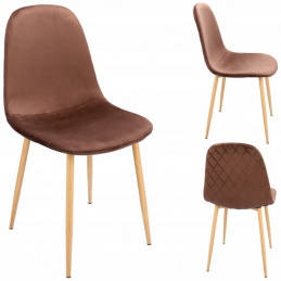 Čalouněná velurová hnědá židle VIGO