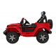 Jeep Wrangler Rubicon baterie pro děti Červená + dálkové ovládání + rádio MP3 LED + kola EVA