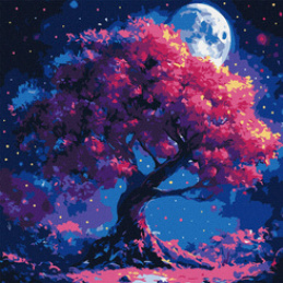 Malování podle čísel 40 x 40 cm KHO6384 Silueta stromu AP0096 univerzální