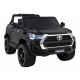 Toyota Hilux baterie pro děti černá + pohon 4x4 + dálkové ovládání + 2 nosiče zavazadel + rádio MP3 + LED dioda