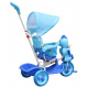 3-kolové Odrážedlo pro děti Kačenka Modrá + Zvuky + Stříška + Zábrana + Opěrka na nohy + Rukojeť + Úložný prostor