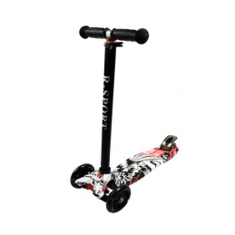 R-Sport Dětská třikolová koloběžka s LED kolečky H2 Black