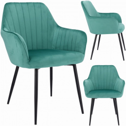 Židle CORA čalouněná sametová zelená