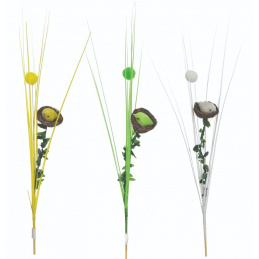 Tráva na špičce s ptáčkem v hnízdě velikonoční mix vzorů