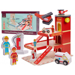 Aga Dětská dřevěná garáž GANAO - Hasičský sbor