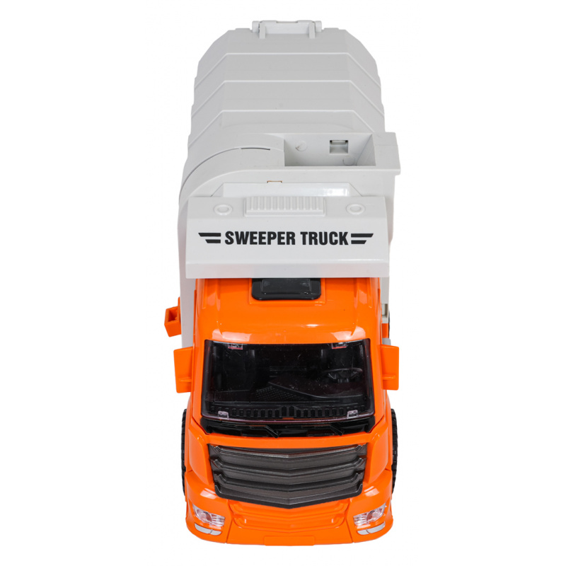 Popelářské auto s funkcí světel a zvuku oranžové