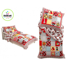 KidKraft Povlečení mikrovlákno FIRE TRUCK 100x150, 60x75 cm