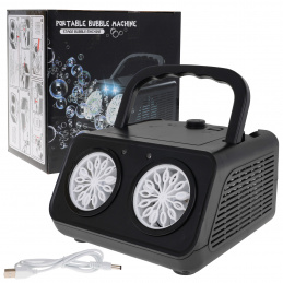 Stroj na mýdlové bubliny pro děti 3+ a dospělé + 2 trysky + ventilátor + LED osvětlení + bublinová tekutina Stroj na mýdlové bubliny pro děti 3+ a dospělé + 2 trysky + ventilátor + LED osvětlení + bublinová tekutina