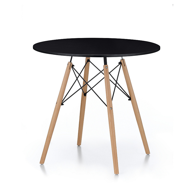 Aga Jídelní stůl 80 cm Černý 6DAZ390 - II. JAKOST