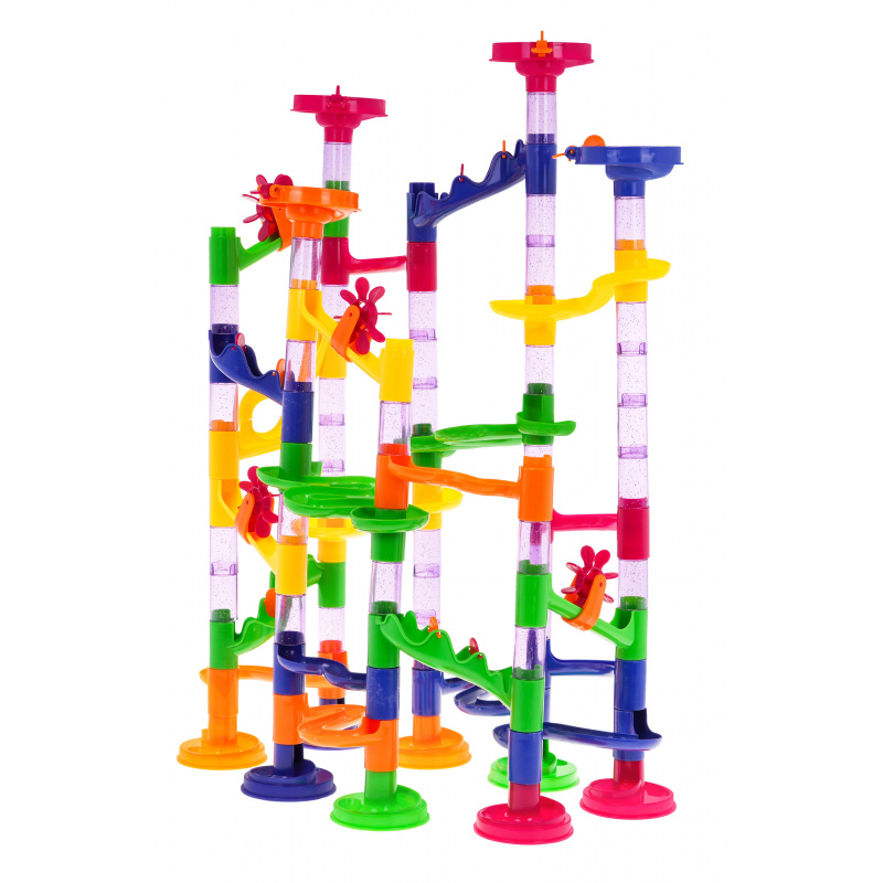 Skládací kuličková dráha pro děti 3+ Stavební díly 105 el. + 30 míčů