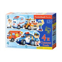 Puzzle 4v1 Záchranné služby 4,5,6,7 dílků