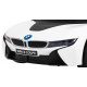 BMW I8 Lift Battery Car White + dálkové ovládání + pomalý start + 3bodové pásy + MP3 USB + LED dioda