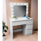 Aga Toaletní stolek se zrcadlem, osvětlením a el.zásuvkou Matný bílý