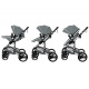 Kiduku Kombinovaný kočárek 3v1 Šedý