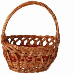 Oválný krajkový košík na velikonoční dekorace