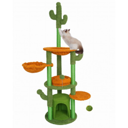 Škrabadlo pro kočku - KAKTUS - zeleno hnědé