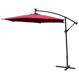 Aga Zahradní slunečník konzolový EXCLUSIV LED 300 cm Dark Red