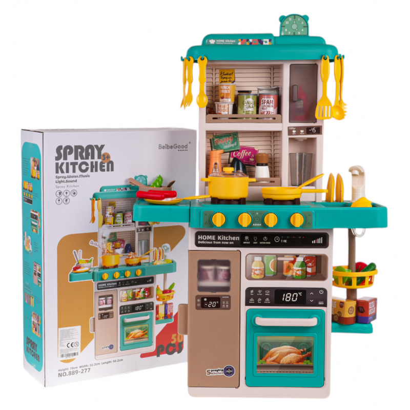 Kuchyně Kuchyňský Koutek s Funkcí Světel, Zvuku a Vody 50ks. Modrá