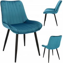 Čalouněná velurová židle VIVA marine