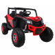 UTV-MX bateriová buggy pro děti Červená + pohon 4x4 + dálkové ovládání + LED audio + úložný prostor + EVA + pomalý start