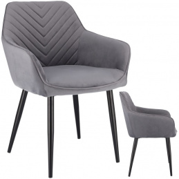 Čalouněná velurová židle NAPOLI šedá