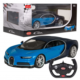 Bugatti Chiron blue RASTAR model 1:14 Dálkově ovládané auto + LED světla + 2,4 GHz dálkové ovládání