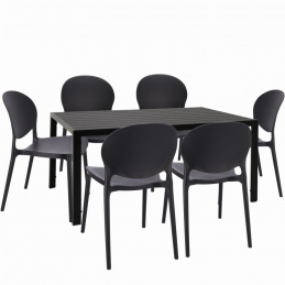 Sada zahradního nábytku stůl + 6 židlí JUSTIN