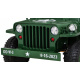 Retro vojenské auto pro děti zelené + pohon 4x4 + dálkové ovládání + 2 nosiče zavazadel + pomalý start + MP3 LED