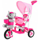 dětské tříkolové kolo Elephant Pink + zvuky + stříška + zábrana + opěrka nohou + rukojeť + ližiny + úložný prostor